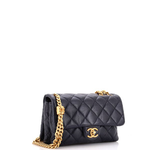 All Slide Long Flap Bag Quilted Lambskin Small