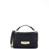 Label Click Flap Bag Quilted Calfskin Small