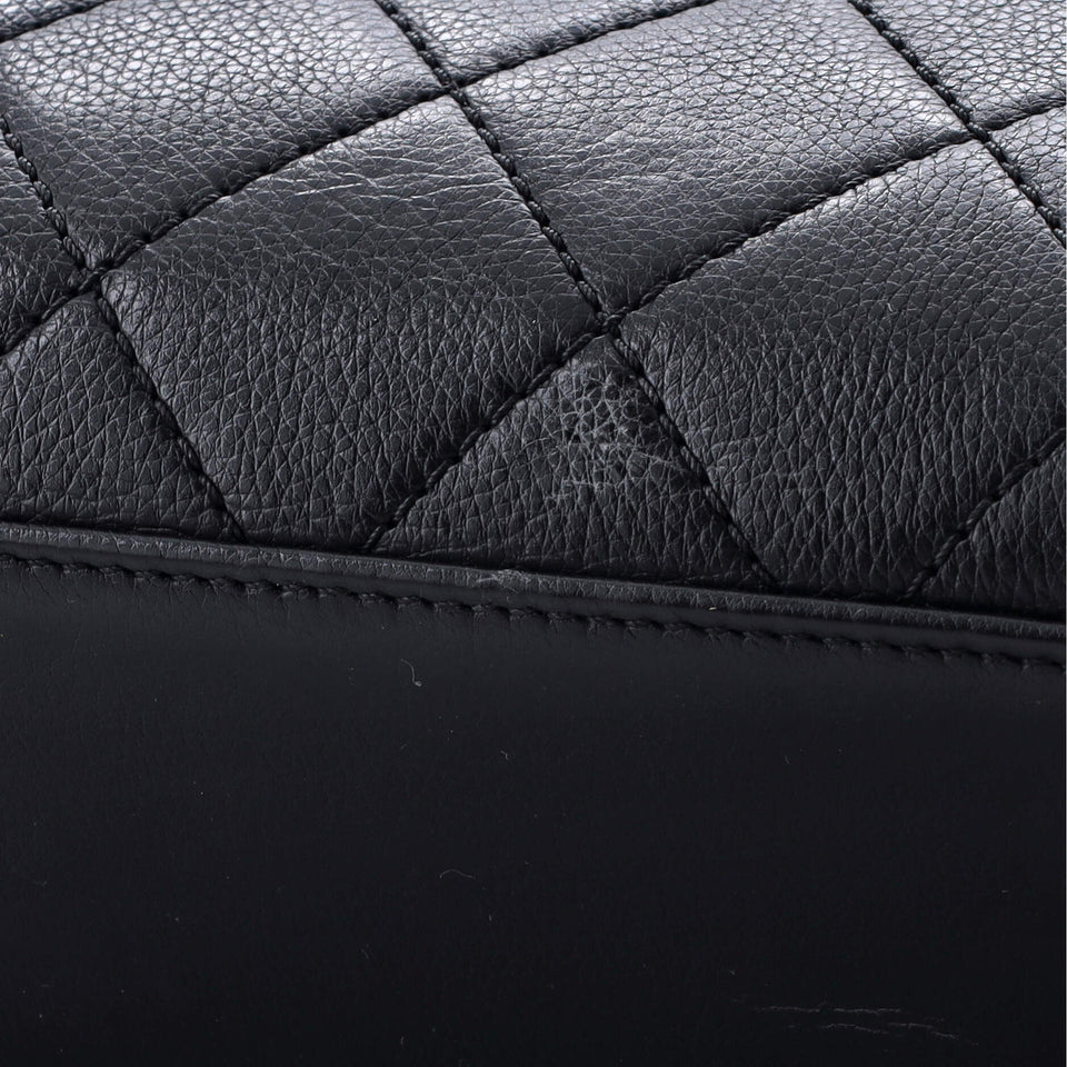 Label Click Flap Bag Quilted Calfskin Small