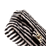 CC Chain Flap Bag Quilted Striped Velvet Extra Mini