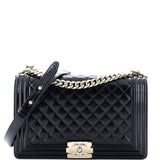 Boy Flap Bag Quilted Iridescent Glazed Calfskin New Medium