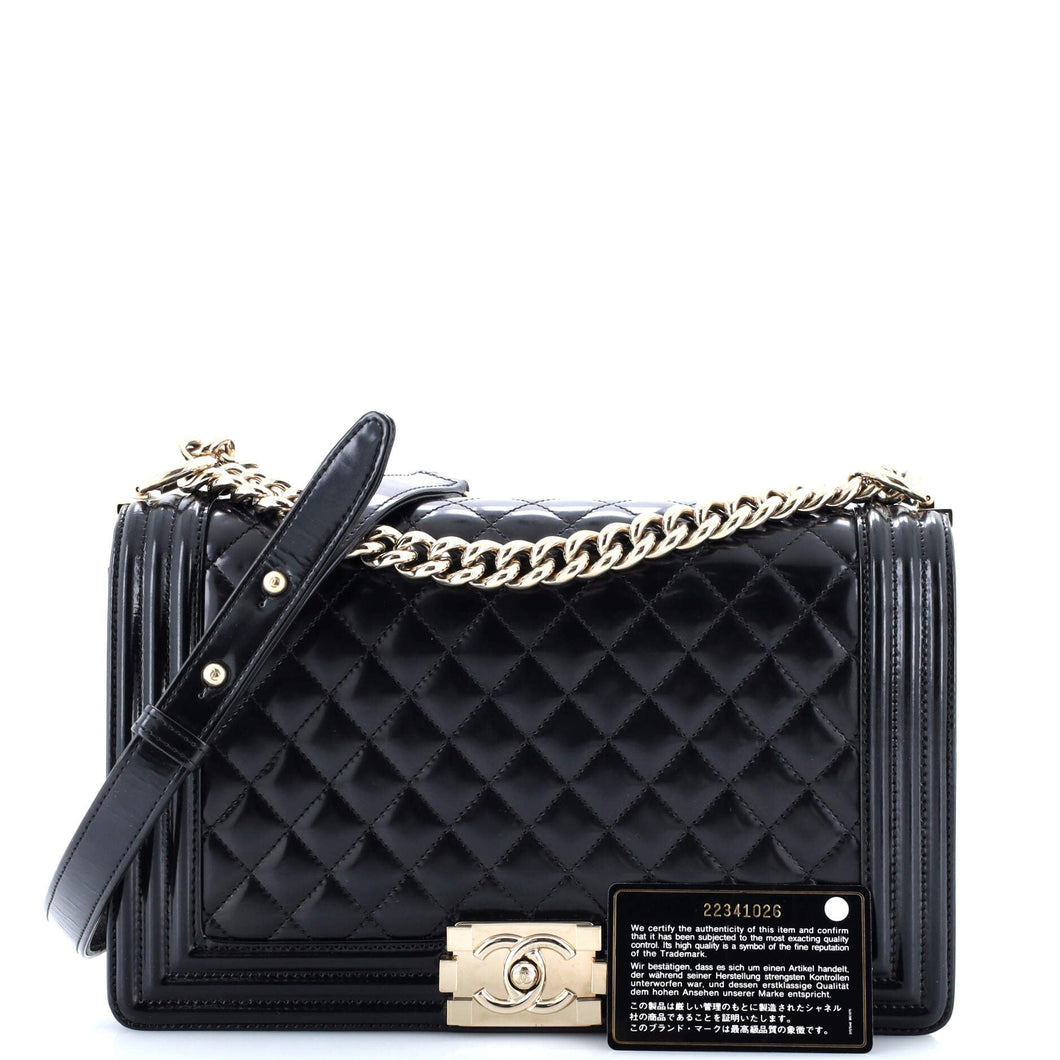 Boy Flap Bag Quilted Iridescent Glazed Calfskin New Medium