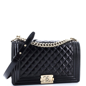 Boy Flap Bag Quilted Iridescent Glazed Calfskin New Medium