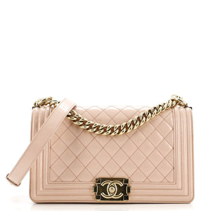 Boy Flap Bag Quilted Iridescent Glazed Calfskin Old Medium