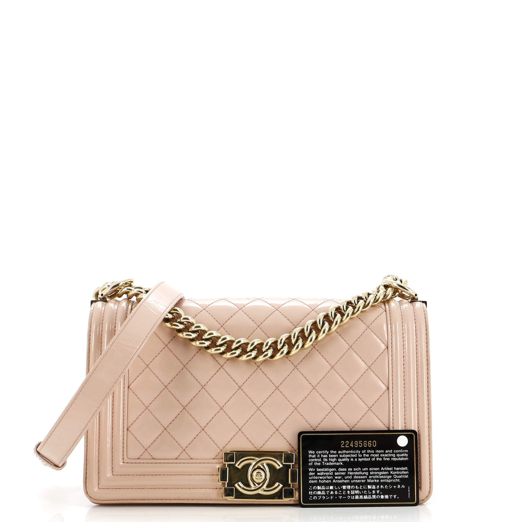 Boy Flap Bag Quilted Iridescent Glazed Calfskin Old Medium