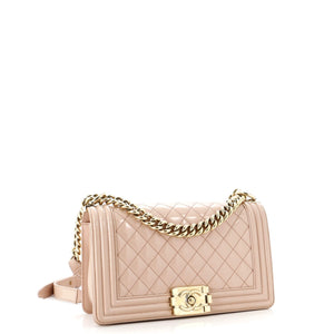 Boy Flap Bag Quilted Iridescent Glazed Calfskin Old Medium