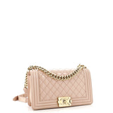Boy Flap Bag Quilted Iridescent Glazed Calfskin Old Medium