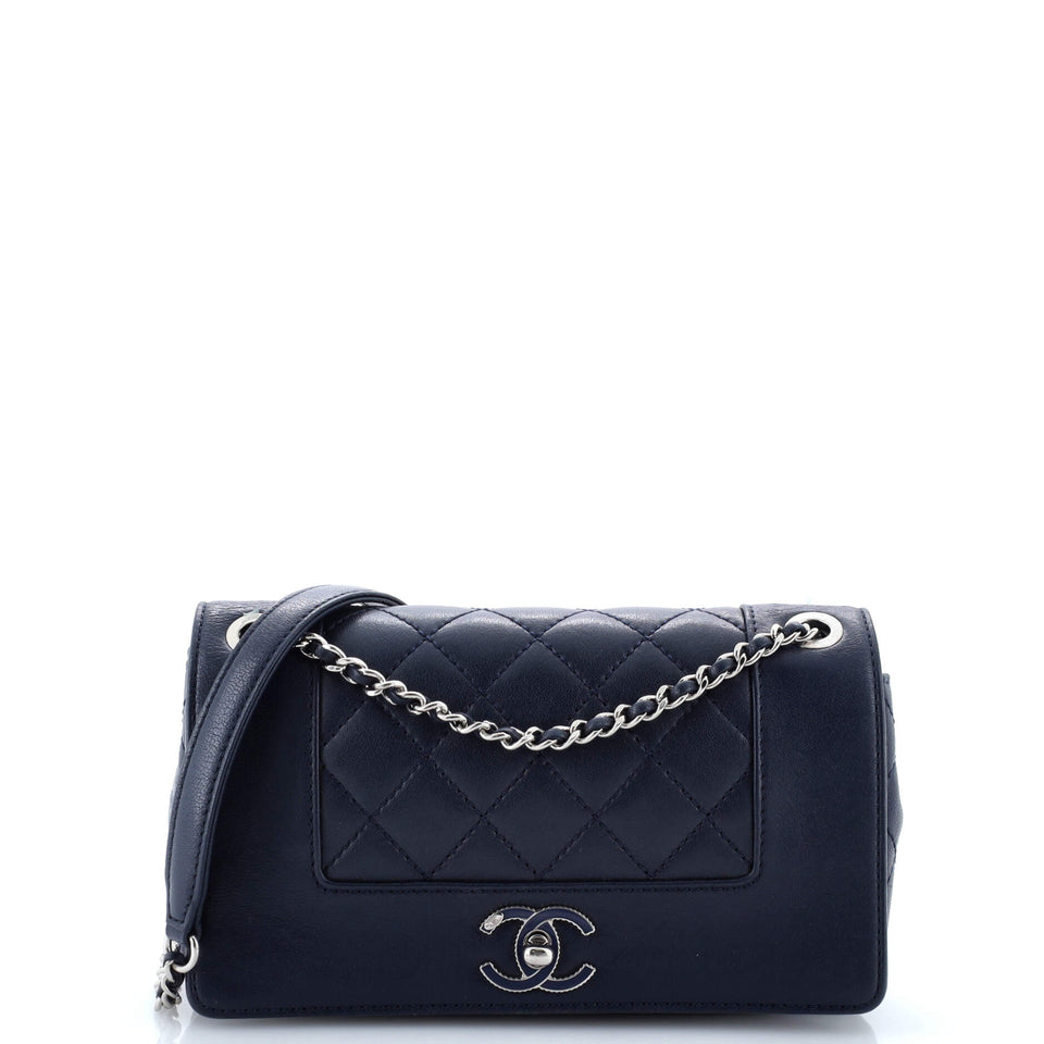 Mademoiselle Vintage Flap Bag Quilted Sheepskin Small