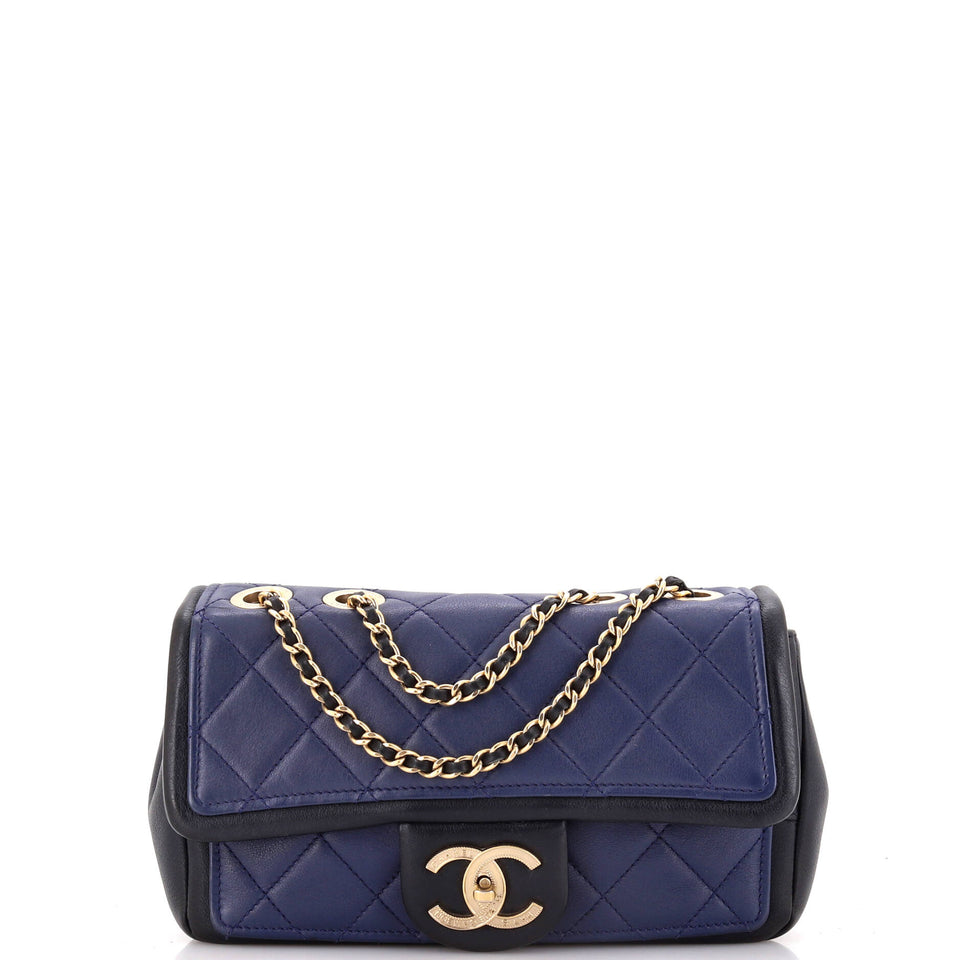 Graphic Flap Bag Quilted Calfskin Small