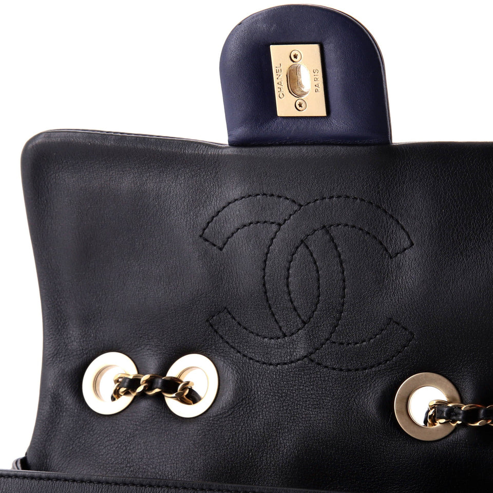 Graphic Flap Bag Quilted Calfskin Small