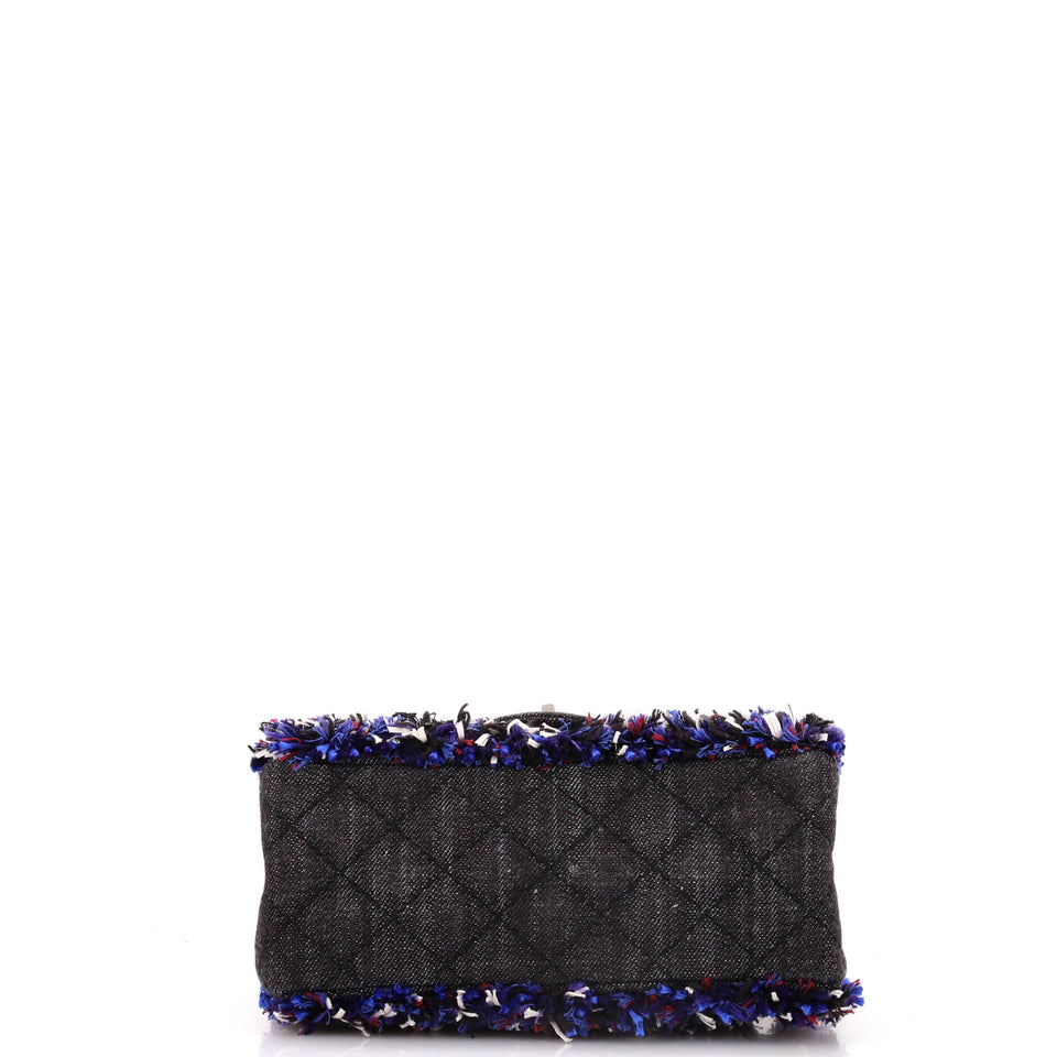 Reissue 2.55 Flap Bag Quilted Denim with Tweed Fringe 224
