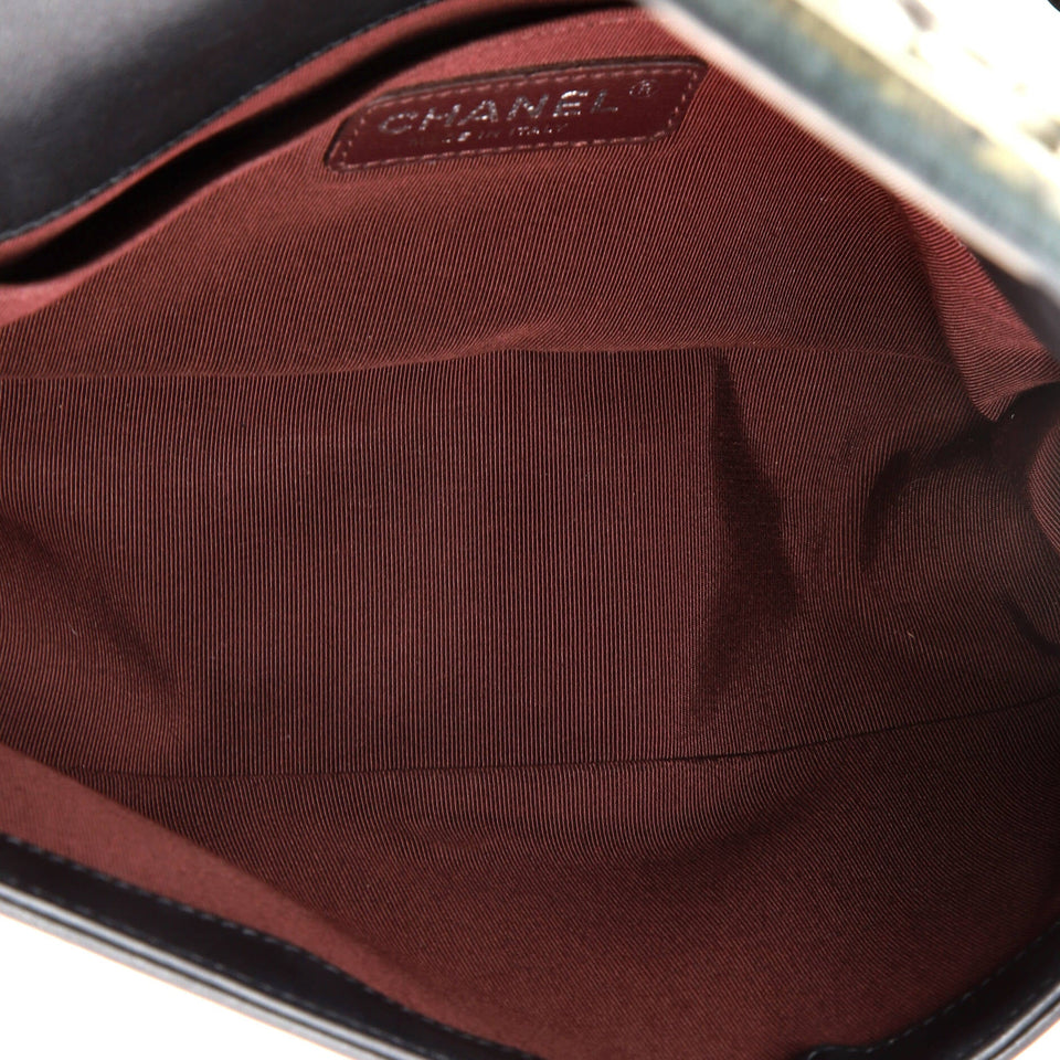Boy Flap Bag Stitched Quilted Velvet Old Medium