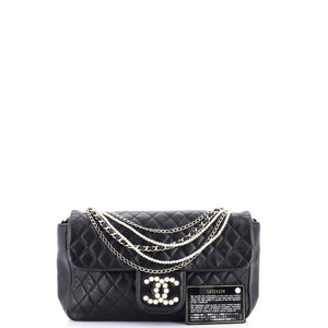 Westminster Pearl Chain Flap Bag Quilted Lambskin Medium