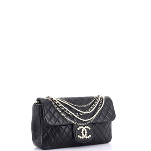 Westminster Pearl Chain Flap Bag Quilted Lambskin Medium