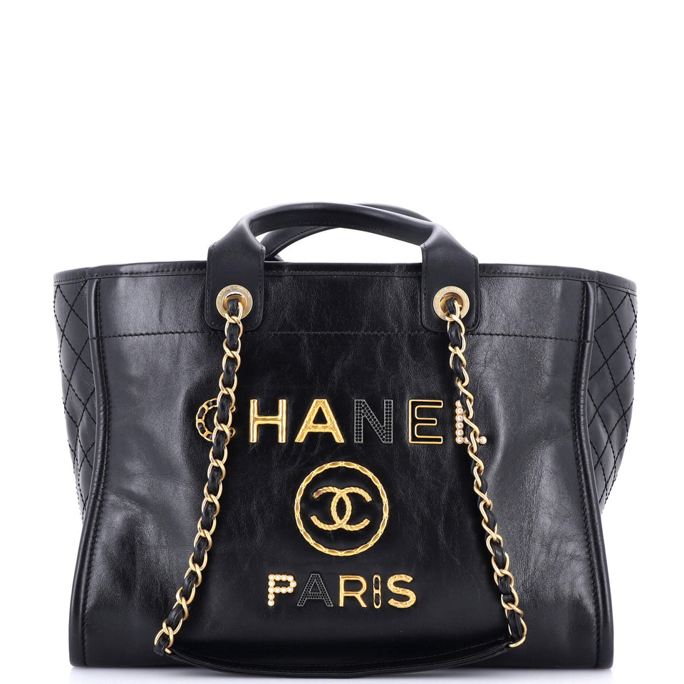 Deauville Tote Embellished Shiny Calfskin Medium