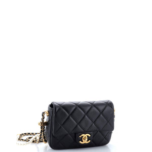 My Perfect Adjustable Chain Flap Bag Quilted Lambskin with Pearls Mini
