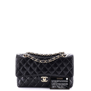 Vintage Classic Double Flap Bag Quilted Glitter Patent Medium