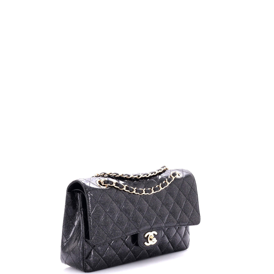 Vintage Classic Double Flap Bag Quilted Glitter Patent Medium