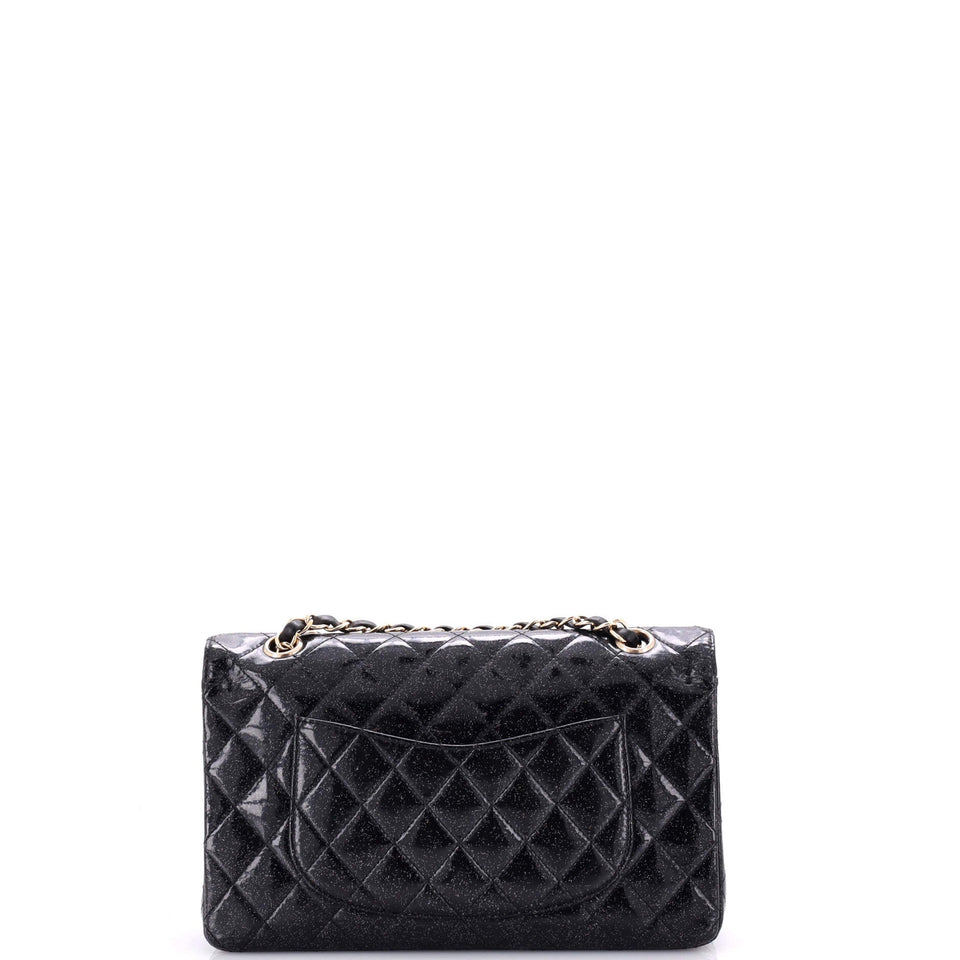 Vintage Classic Double Flap Bag Quilted Glitter Patent Medium