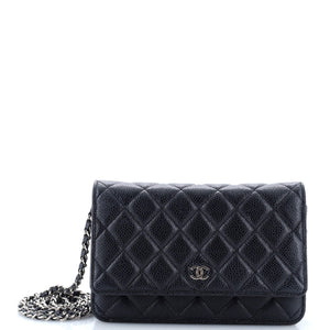 Wallet on Chain Quilted Caviar