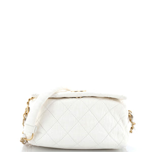 CC Links Hobo Quilted Crumpled Lambskin Small