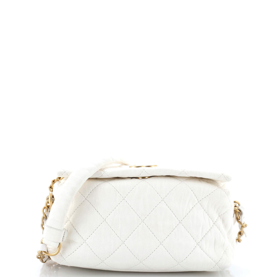 CC Links Hobo Quilted Crumpled Lambskin Small