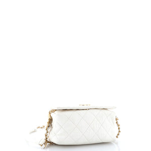 CC Links Hobo Quilted Crumpled Lambskin Small