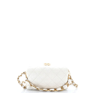 CC Links Hobo Quilted Crumpled Lambskin Small