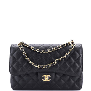 Classic Double Flap Bag Quilted Caviar Jumbo
