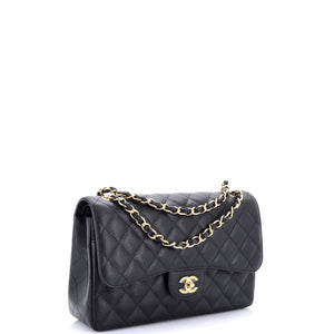 Classic Double Flap Bag Quilted Caviar Jumbo