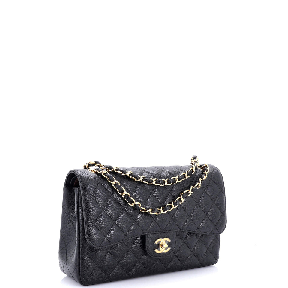 Classic Double Flap Bag Quilted Caviar Jumbo