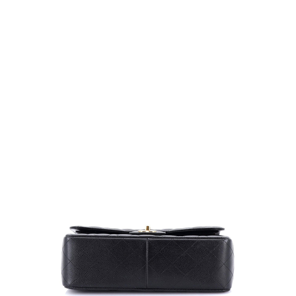 Classic Double Flap Bag Quilted Caviar Jumbo