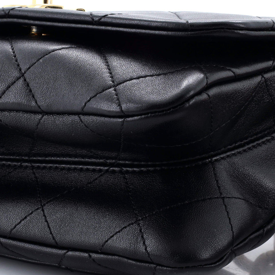 Color Match Multicolor Flap Bag Quilted Lambskin Small