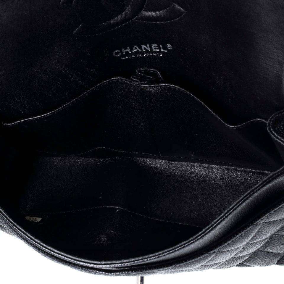 Classic Double Flap Bag Quilted Caviar Medium