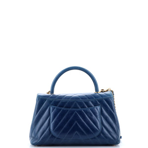 Coco Top Handle Bag Chevron Calfskin Small