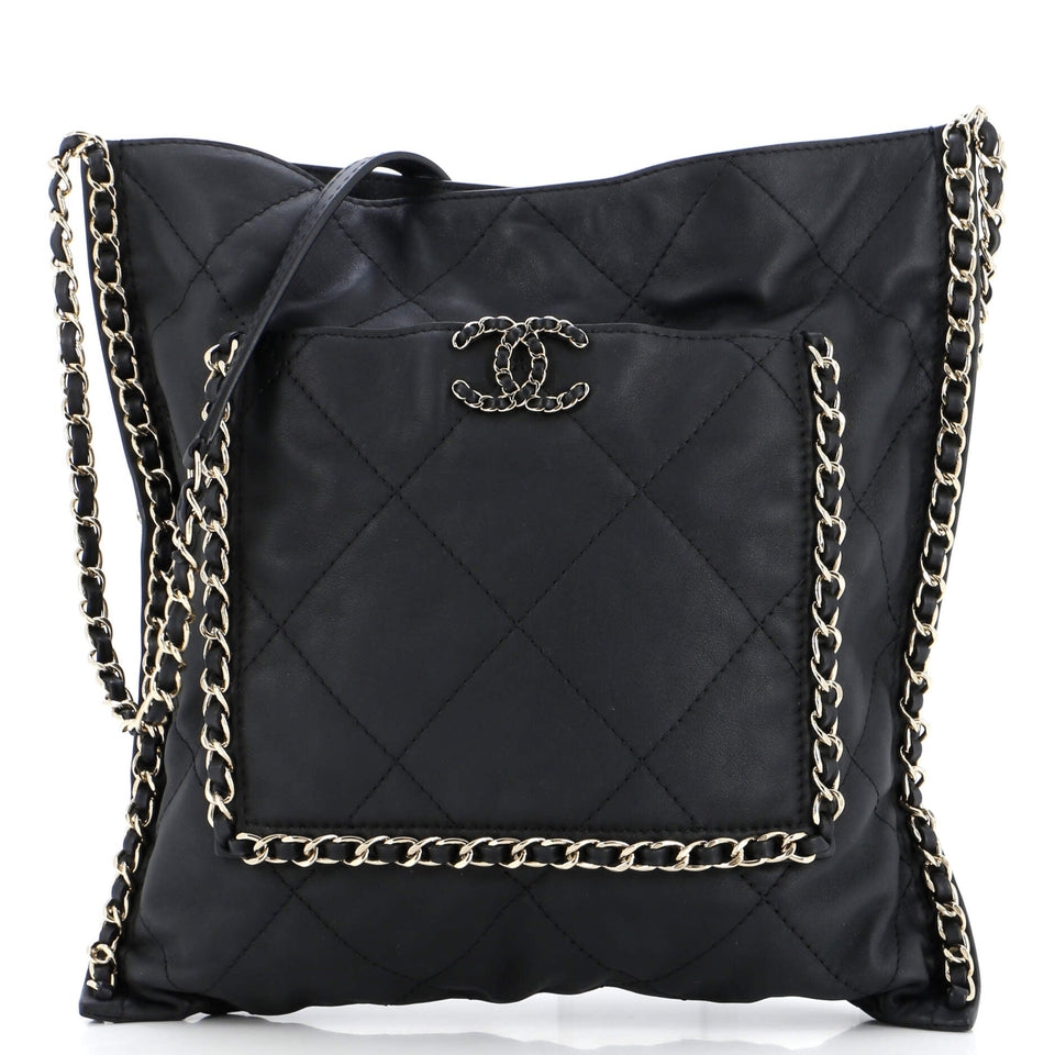Flat Shopping Bag Quilted Calfskin Medium
