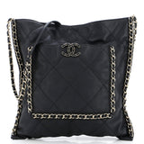 Flat Shopping Bag Quilted Calfskin Medium