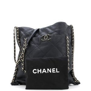 Flat Shopping Bag Quilted Calfskin Medium