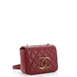 Crystal CC Full Flap Bag Quilted Lambskin Mini