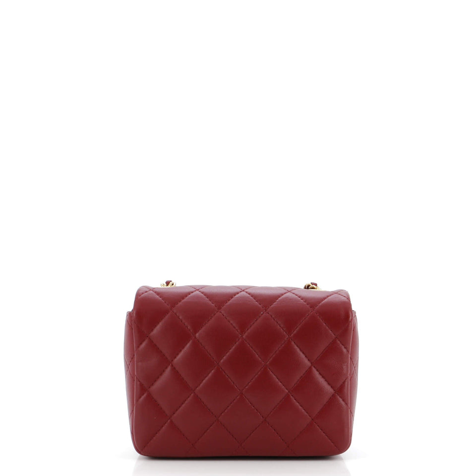 Crystal CC Full Flap Bag Quilted Lambskin Mini
