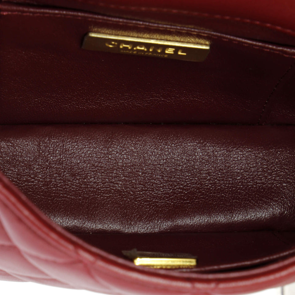 Crystal CC Full Flap Bag Quilted Lambskin Mini