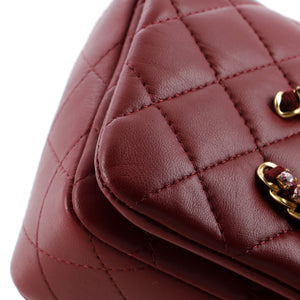 Crystal CC Full Flap Bag Quilted Lambskin Mini