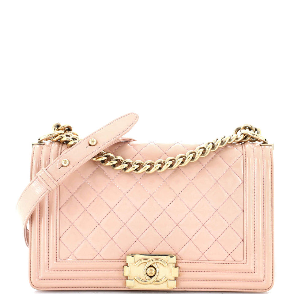 Boy Flap Bag Quilted Iridescent Glazed Calfskin Old Medium