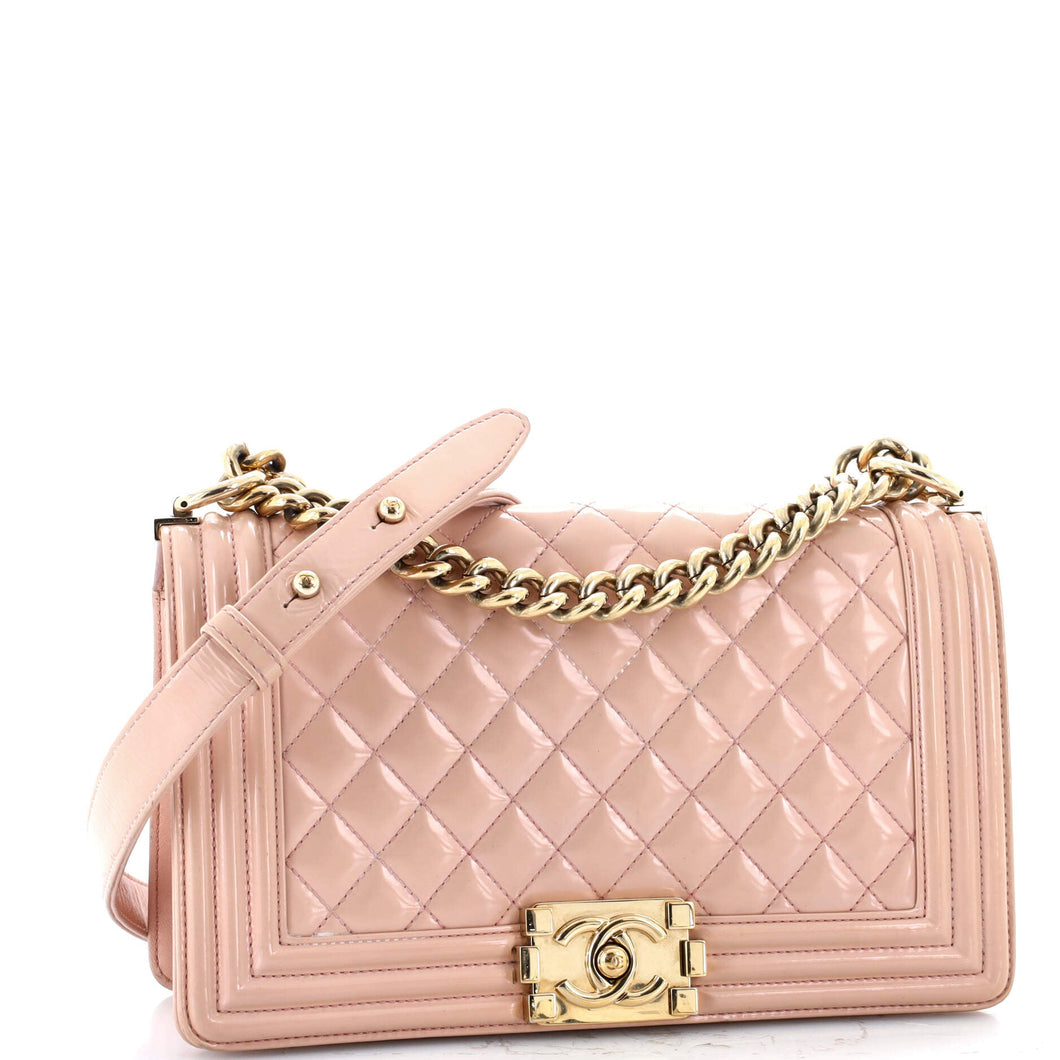 Boy Flap Bag Quilted Iridescent Glazed Calfskin Old Medium