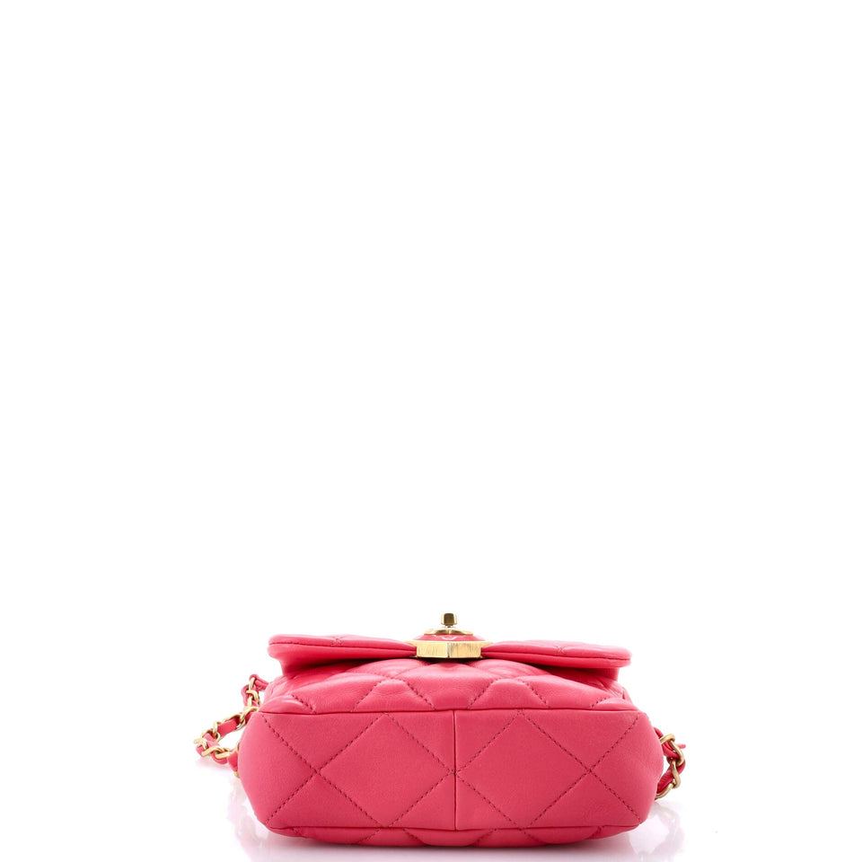 Coco Love CC Heart Flap Bag Quilted Lambskin Mini