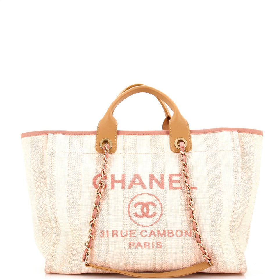 Deauville Tote Striped Mixed Fibers Medium
