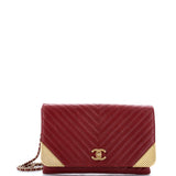Rock The Corner Flap Clutch on Chain Chevron Calfskin