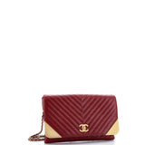 Rock The Corner Flap Clutch on Chain Chevron Calfskin