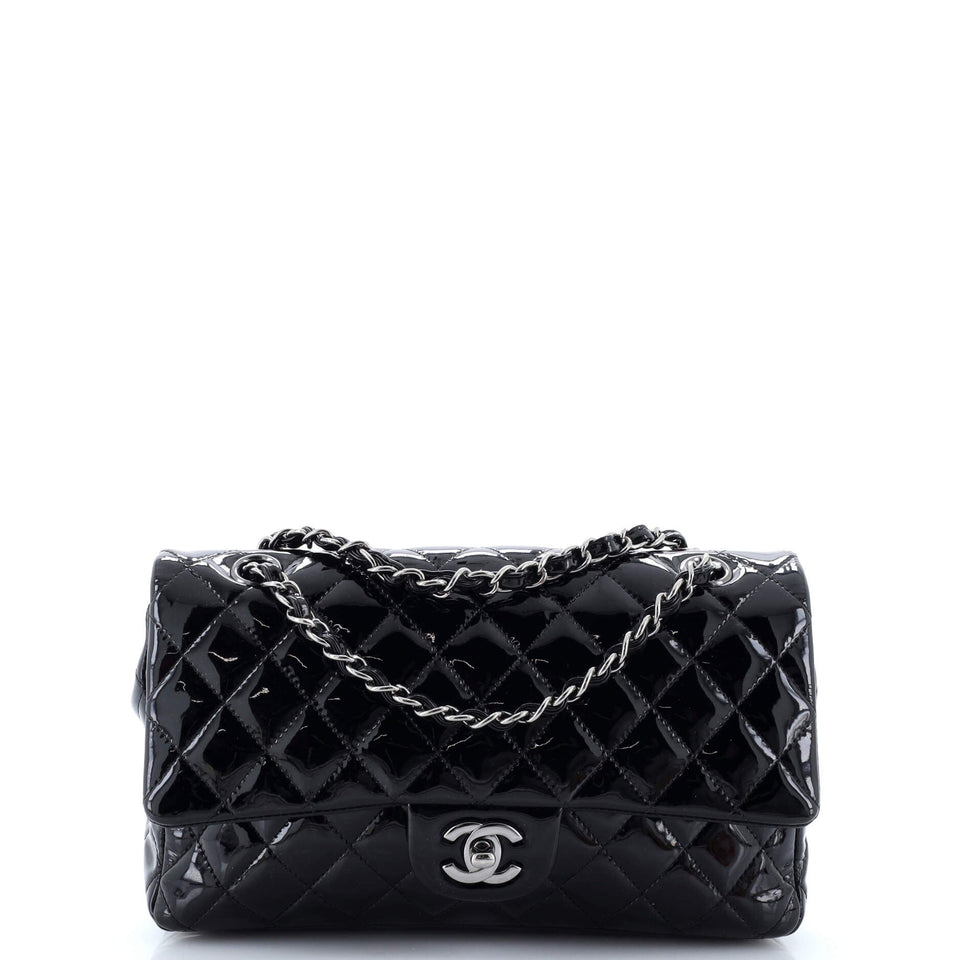 Classic Double Flap Bag Quilted Patent Medium