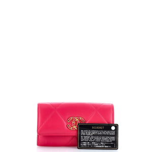 19 Flap Wallet Quilted Lambskin Small